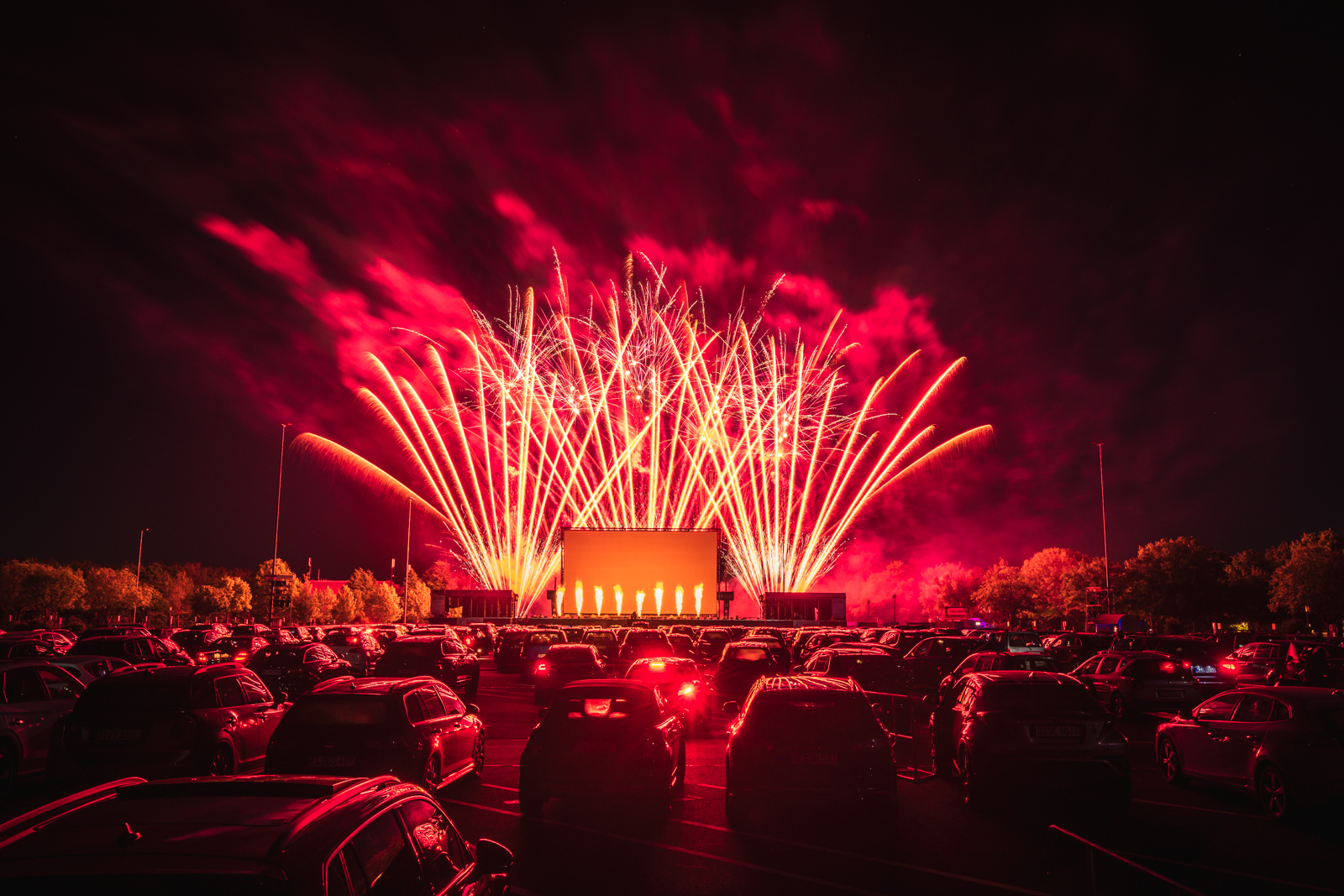 Eine art Autokino Feuerwerk