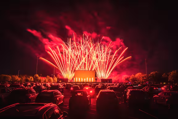 Eine art Autokino Feuerwerk