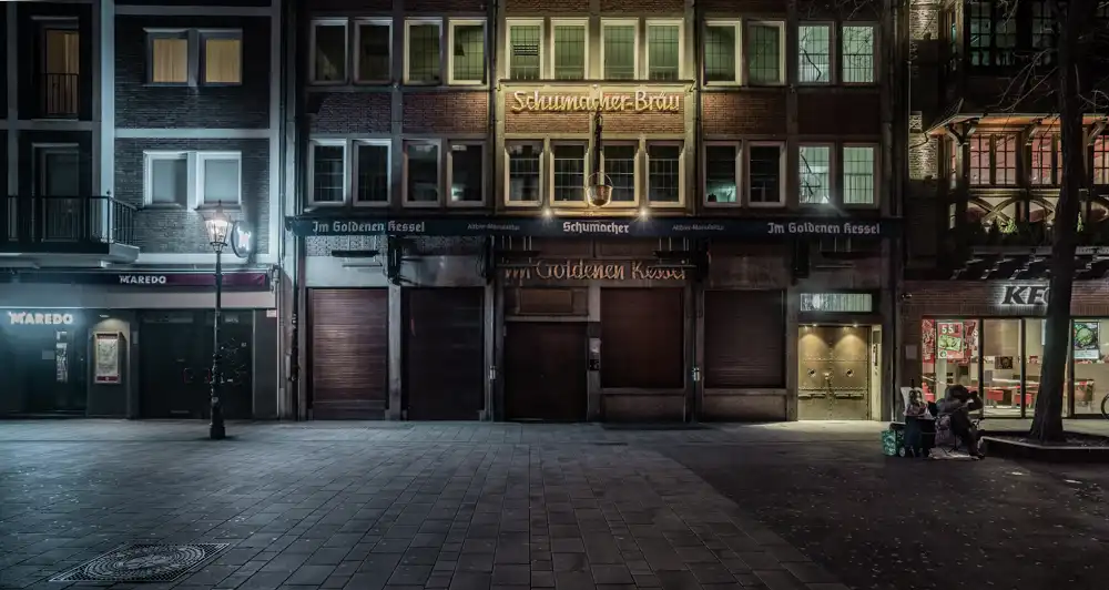 Schumacher-Bräu in Ratingen bei Nacht